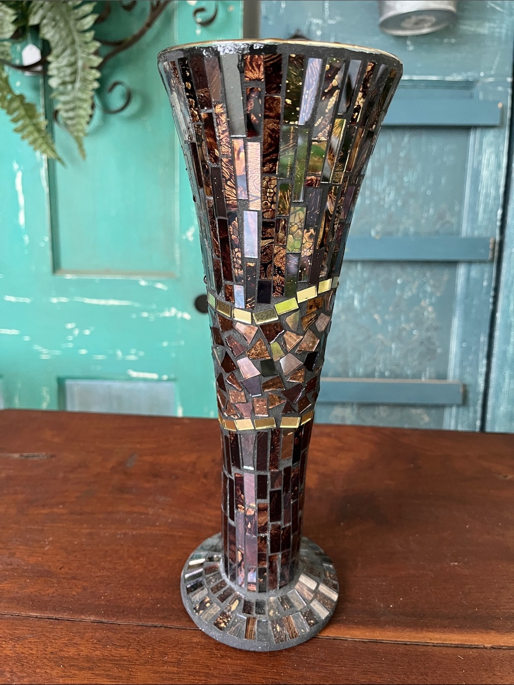 Mosaic Modern Decorative Art Glass Floor Vase